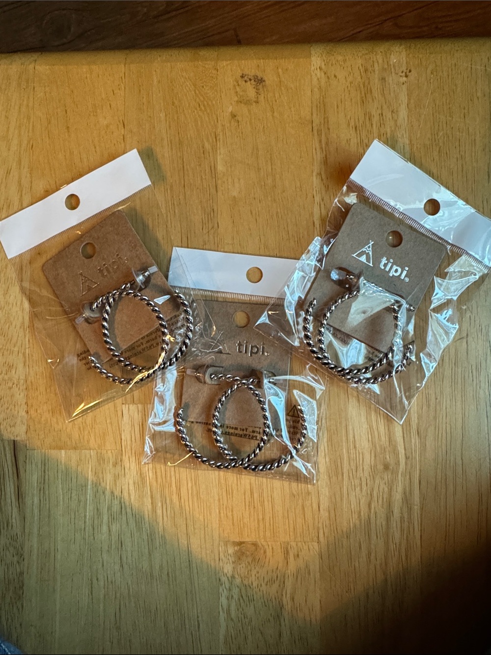 Tipi Silver-Tone Twisted Hoop Earrings